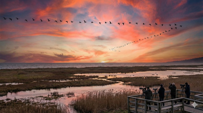 Vogelzug über der Ostsee