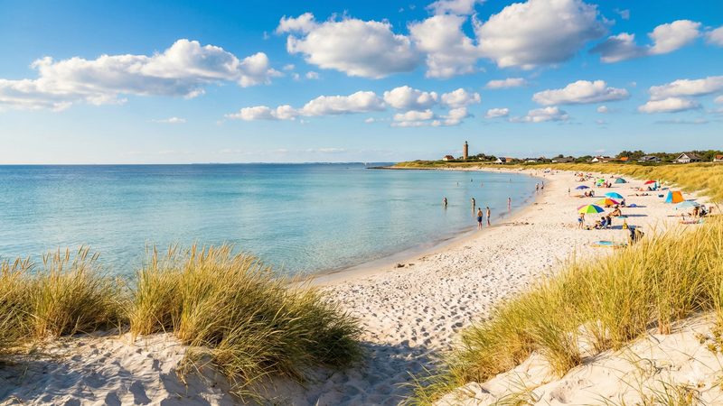 Radfahren auf Falster - Küstenradweg am Strand